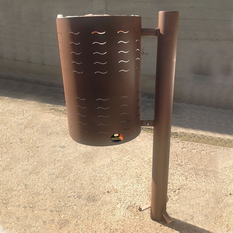 Paperera urbana imitació corten Vélez Màlaga